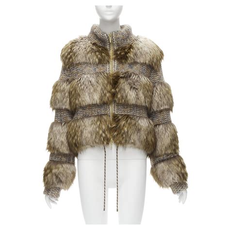 chanel faux fur jacket 2018|CHANEL Karl Lagerfeld 2018 Runway faux fur tweed CC logo .